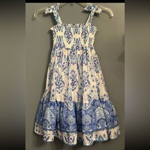 Haute Hippie Blue and White Patterned Kids lined Dress size 5